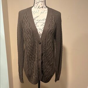 Love By Design Chocolate Cable Knit Cardigan